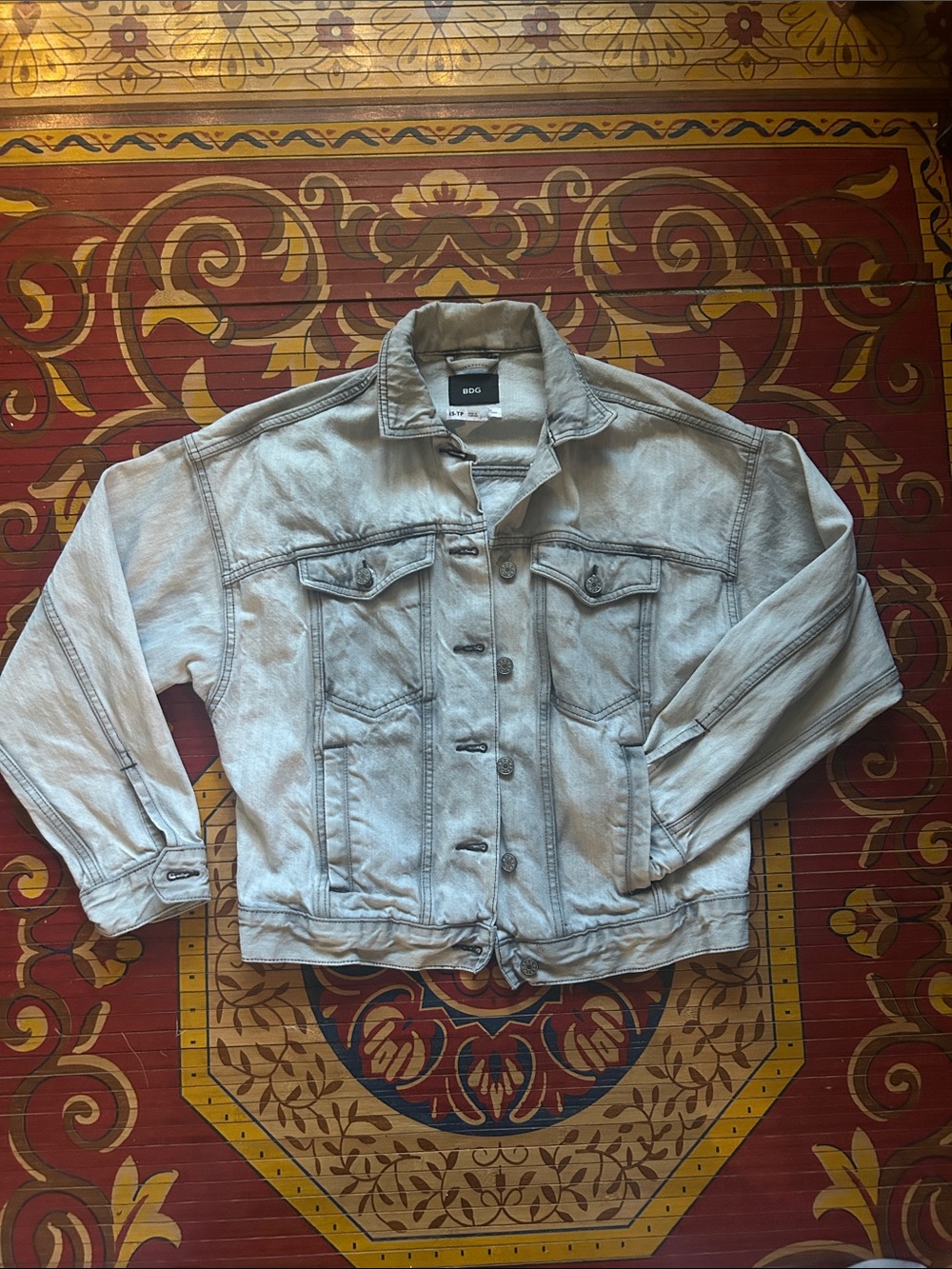BDG Light Wash Denim Jacket in Faded Black/grey
